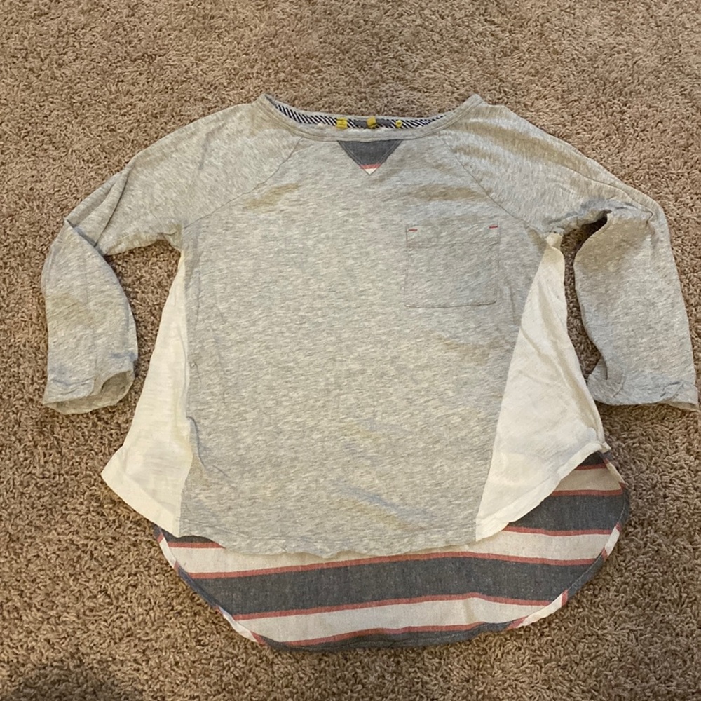 Little Yellow Button (Anthropologie) baseball t. High-low bottom, 3/4 sleeves
